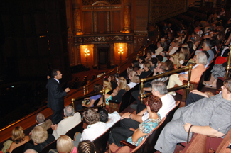 Van Kaplan with donors at Pittsburgh CLO dress rehearsal