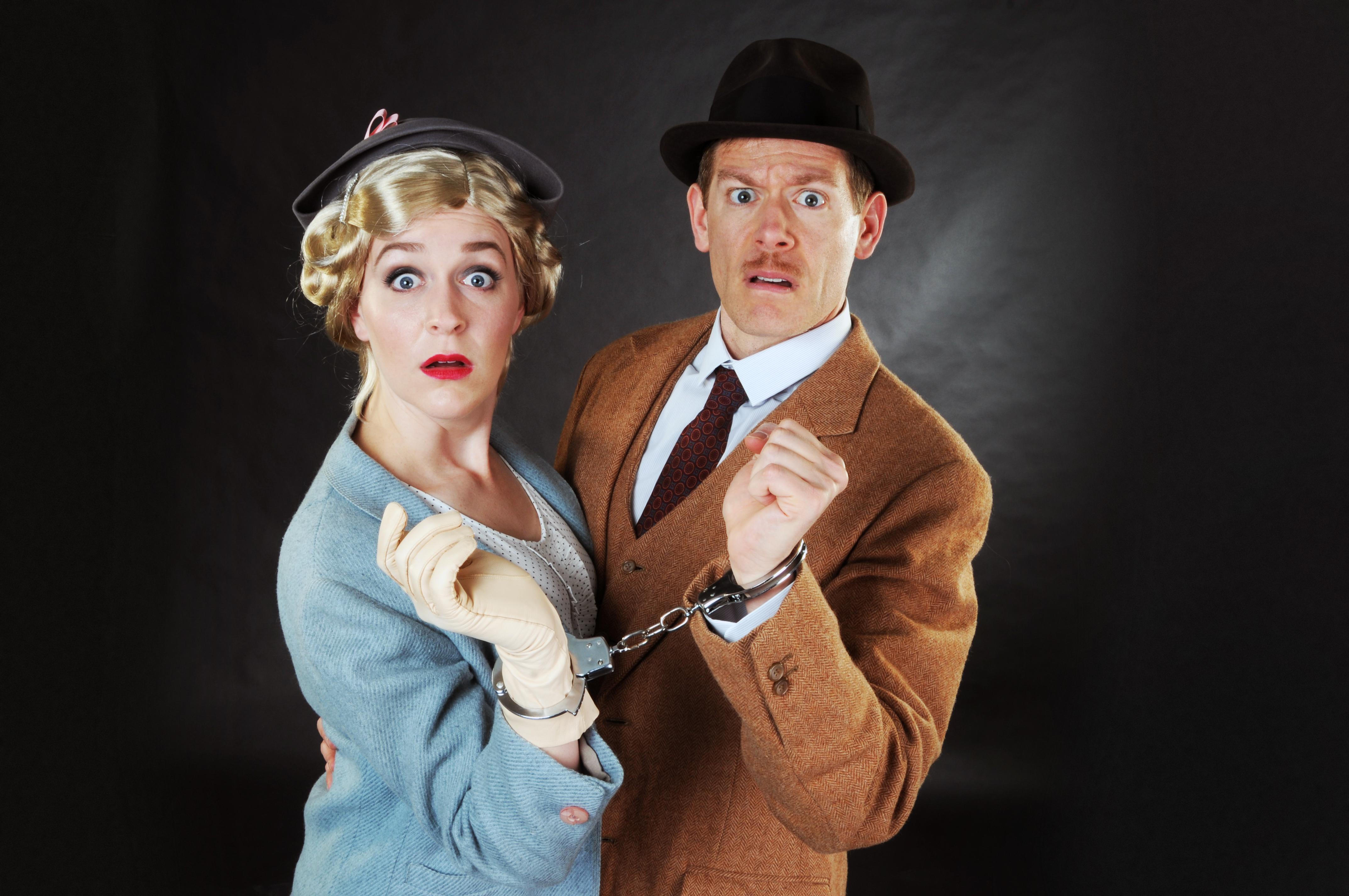 Megan Pickrell and Allan Snyder are on the run in the CLO Cabaret's 'The 39 Steps'